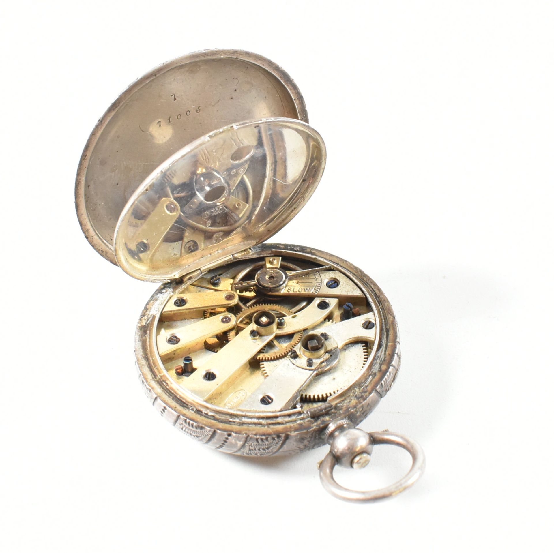 HALLMARKED SILVER R. SHOWERING OF BRISTOL FOB POCKET WATCH - Image 4 of 6