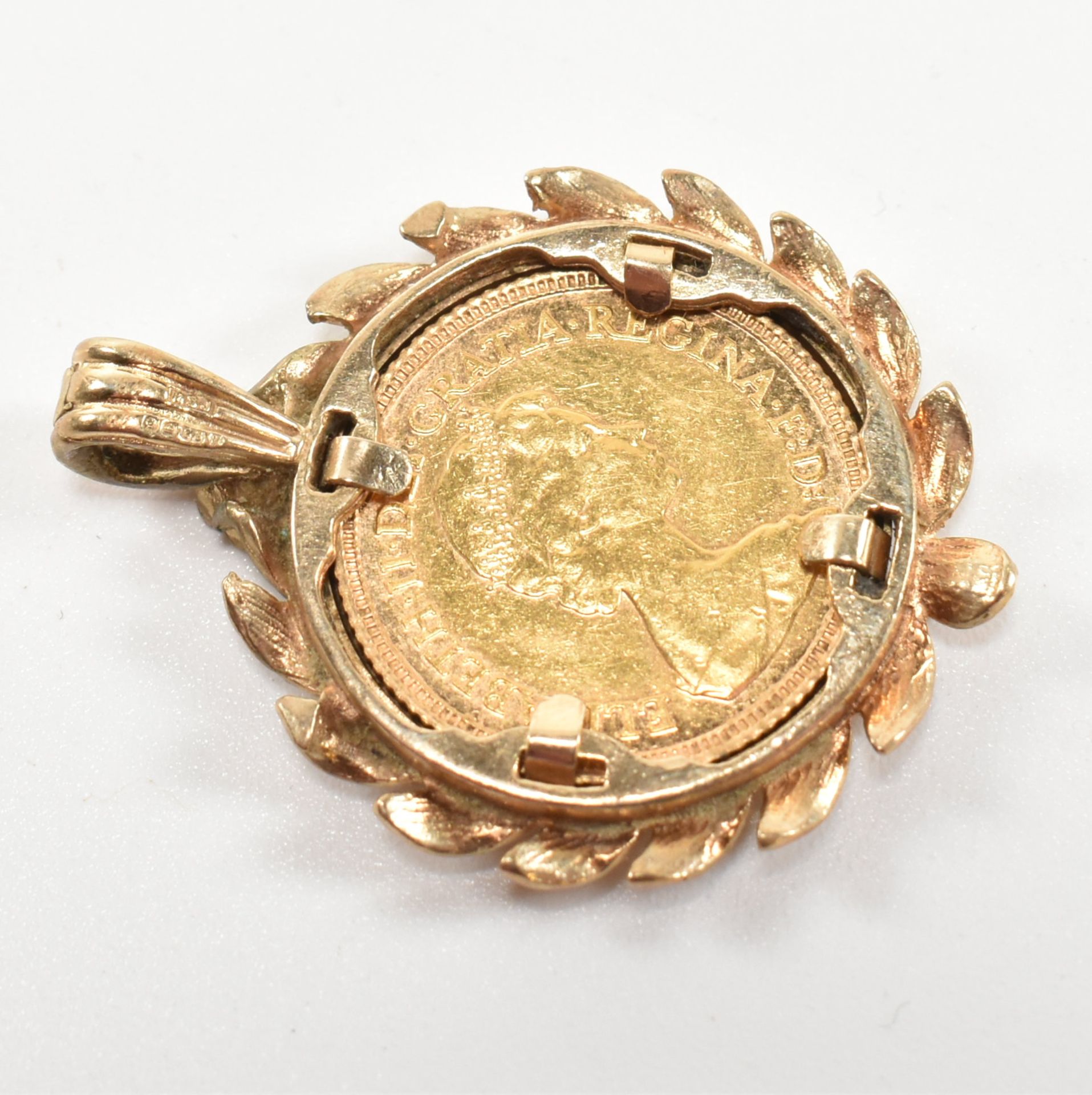 HALLMARKED 9CT GOLD MOUNTED HALF SOVEREIGN NECKLACE PENDANT - Image 5 of 5