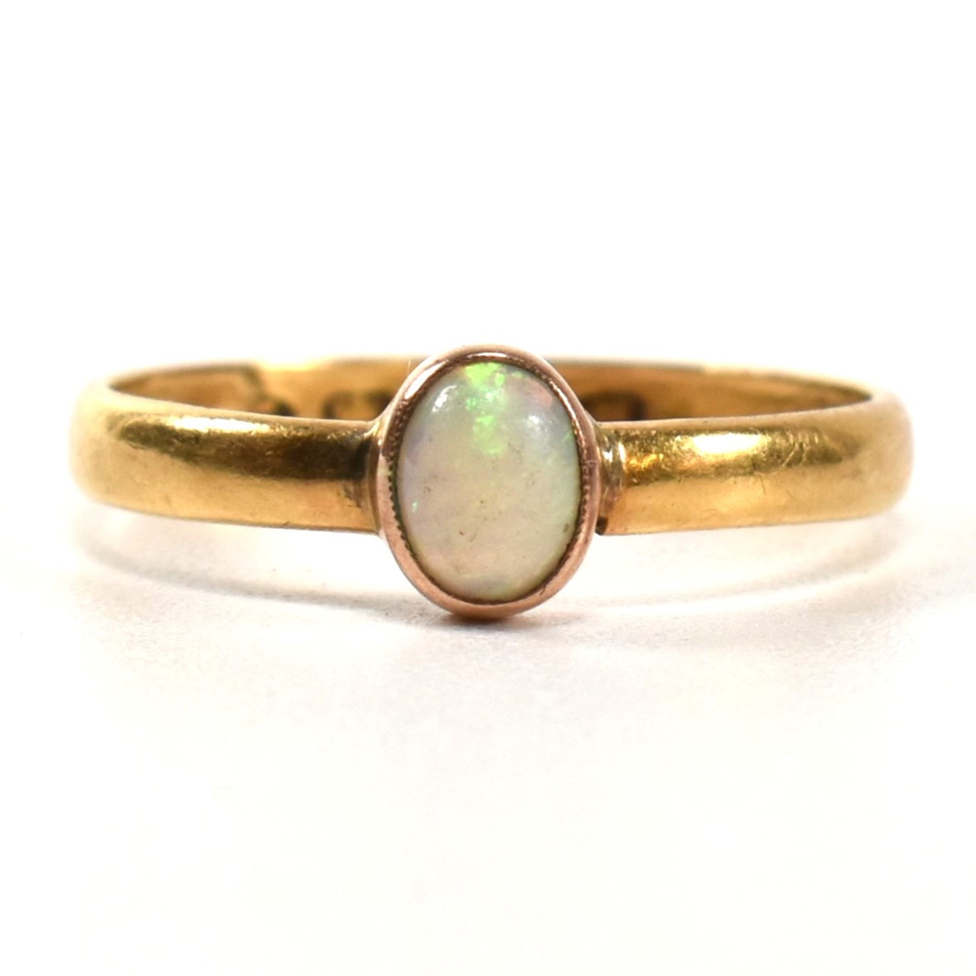 VICTORIAN HALLMARKED 22CT GOLD & OPAL RING