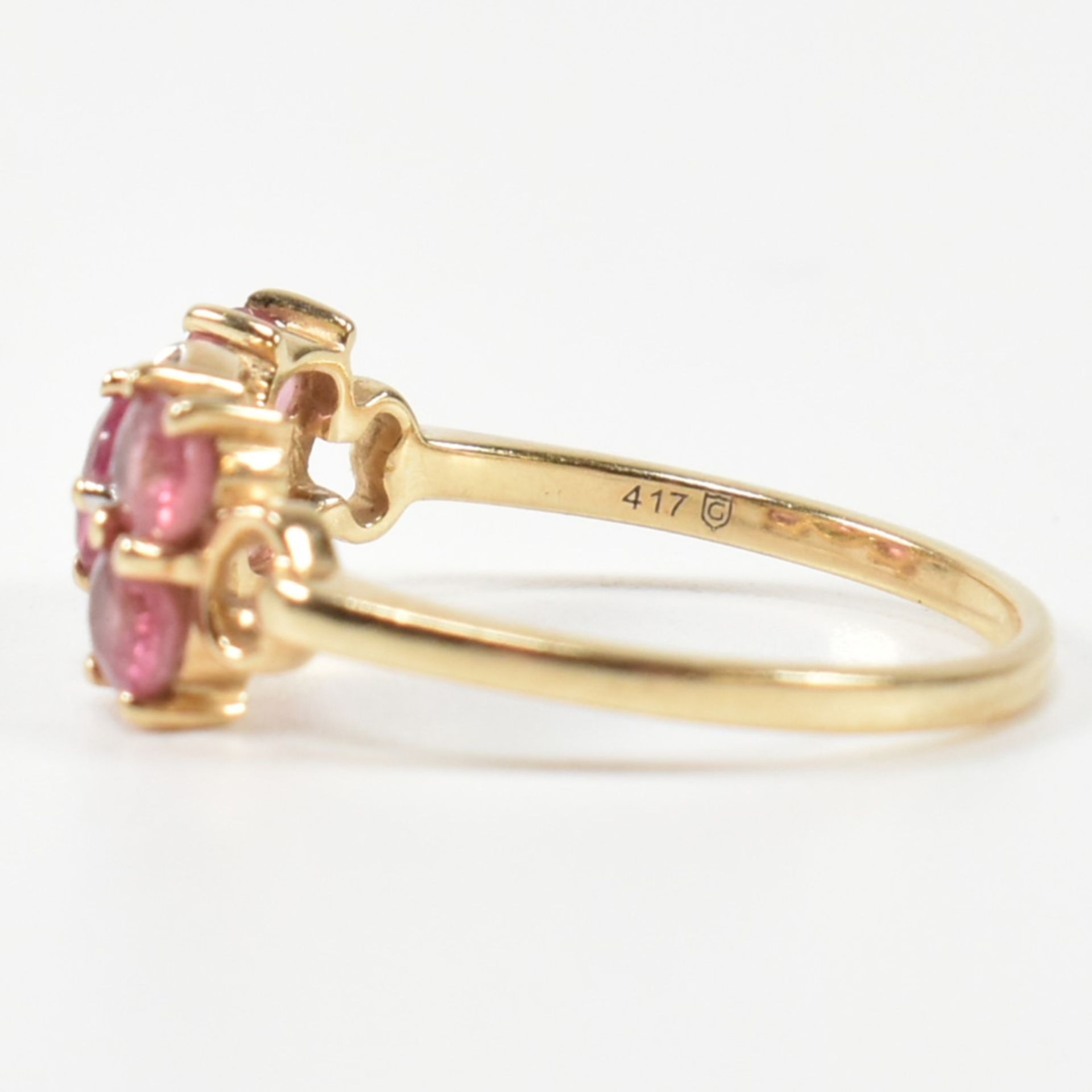 HALLMARKED 9CT GOLD PINK SAPPHIRE & DIAMOND RING - Bild 6 aus 8