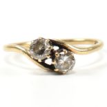 9CT GOLD & CZ CROSS OVER RING