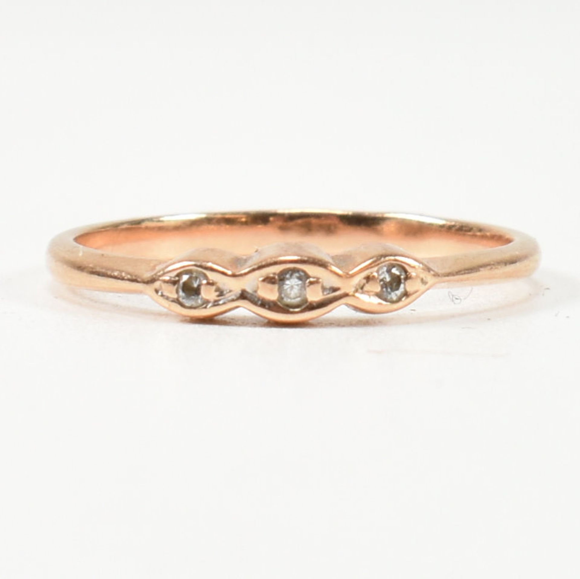 HALLMARKED 14CT ROSE GOLD & WHITE STONE RING - Bild 7 aus 7