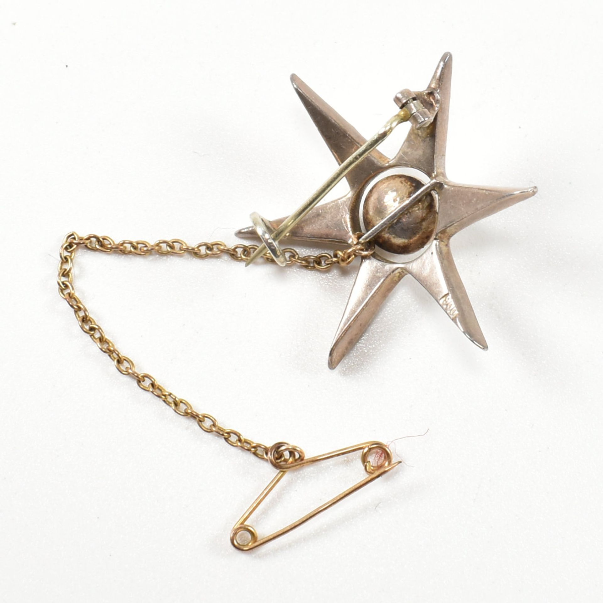 ANTIQUE SILVER & PASTE STAR BROOCH PIN - Image 4 of 7