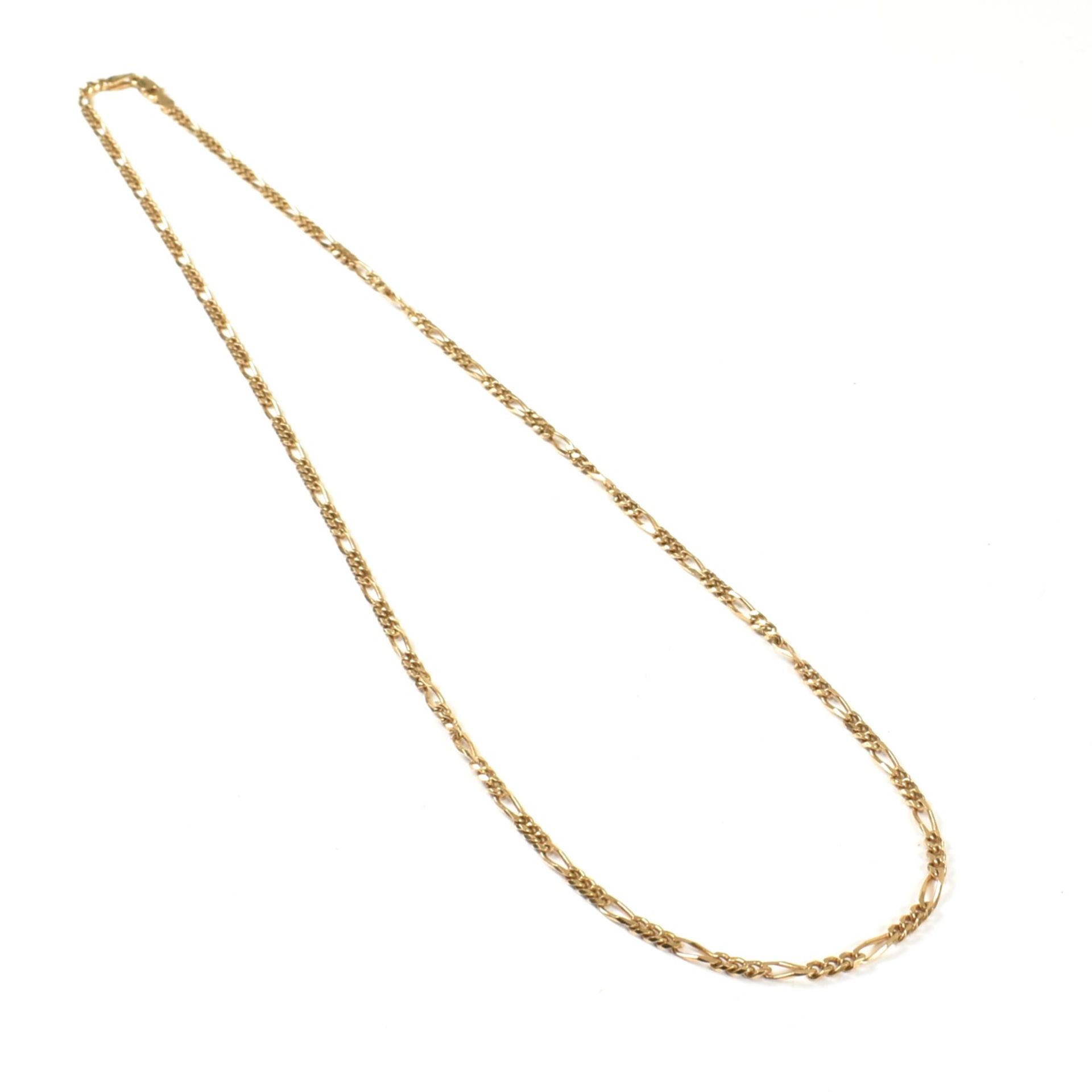 9CT GOLD FIGARO CHAIN LINK NECKLACE - Image 2 of 6