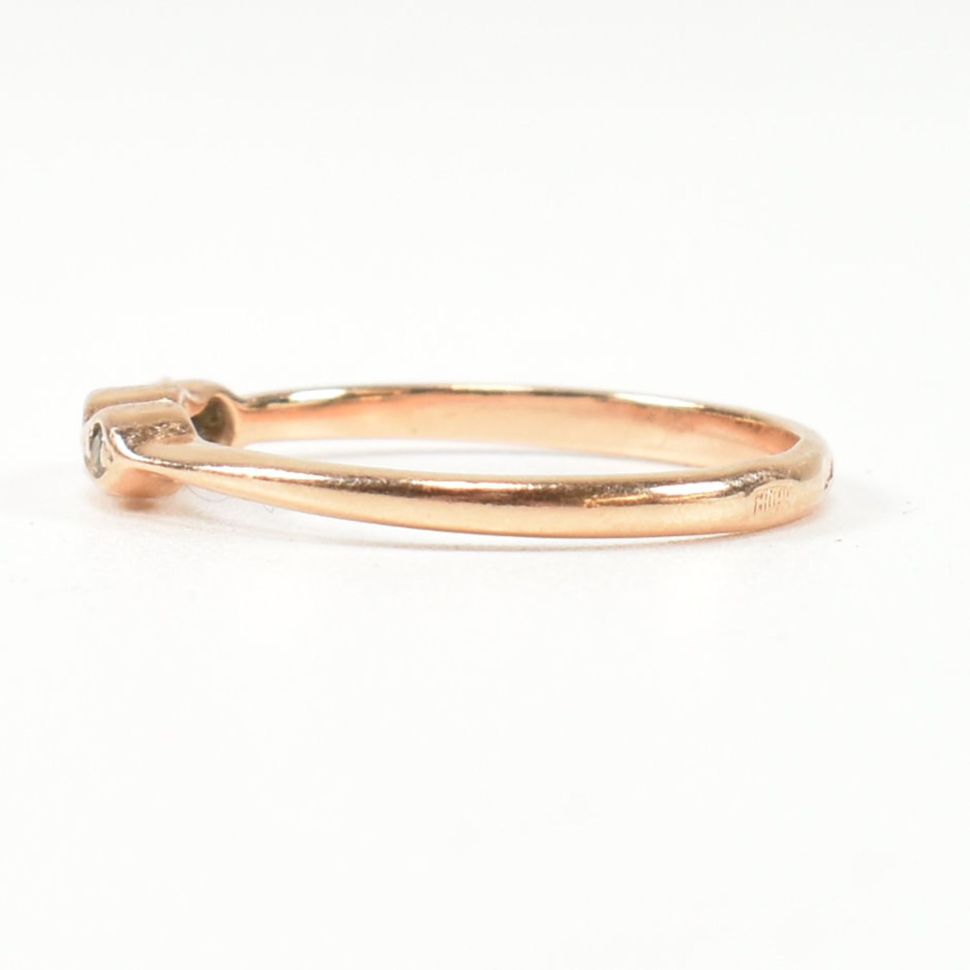 HALLMARKED 14CT ROSE GOLD & WHITE STONE RING - Image 3 of 7