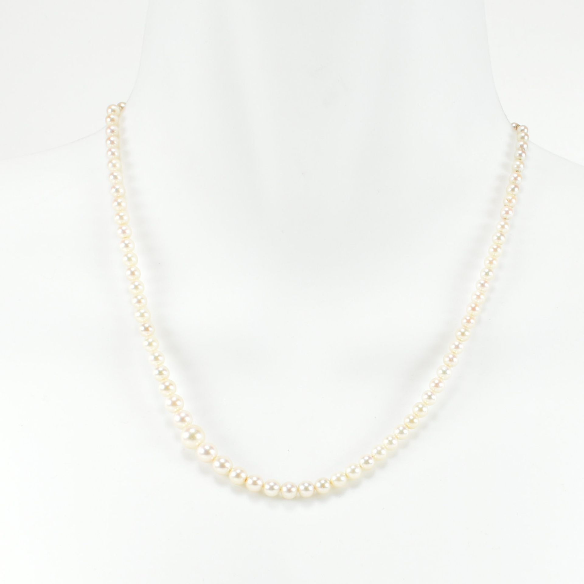 9CT WHITE GOLD & CULTURED PEARL NECKLACE - Image 5 of 5