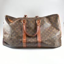 LOUIS VUITTON KEEPALL BANDOULIERE 55 MONOGRAM TRAVEL BAG