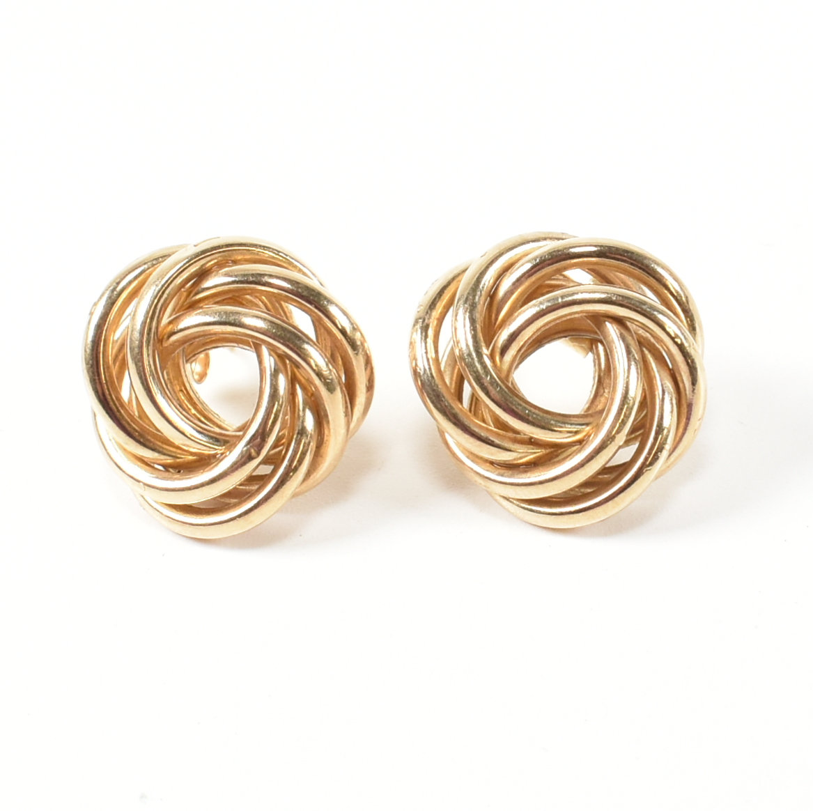 PAIR OF HALLMARKED 9CT GOLD KNOT STUD EARRINGS