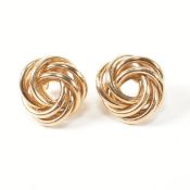 PAIR OF HALLMARKED 9CT GOLD KNOT STUD EARRINGS