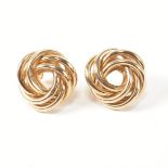 PAIR OF HALLMARKED 9CT GOLD KNOT STUD EARRINGS