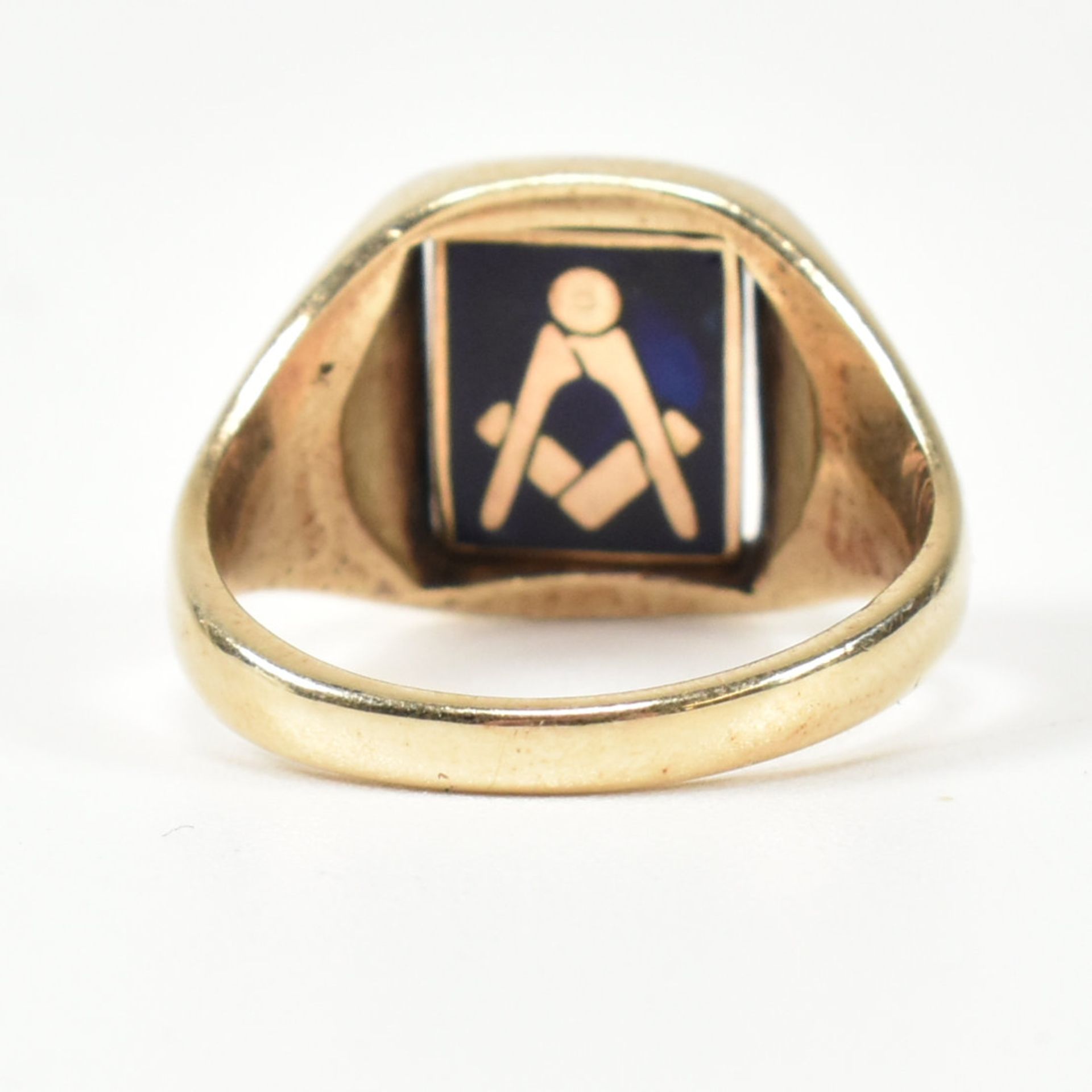 HALLMARKED 9CT GOLD MASONIC REVERSIBLE SWIVEL SIGNET RING - Bild 7 aus 10