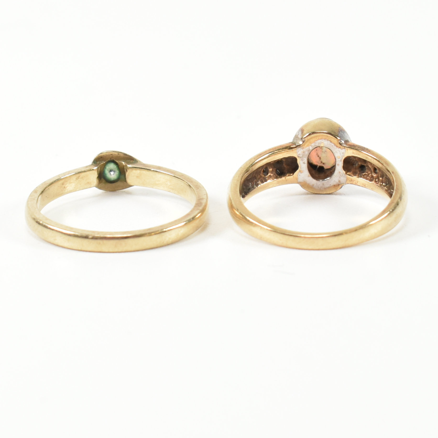 TWO HALLMARKED 9CT GOLD DIAMOND & OPAL RINGS - Image 4 of 9