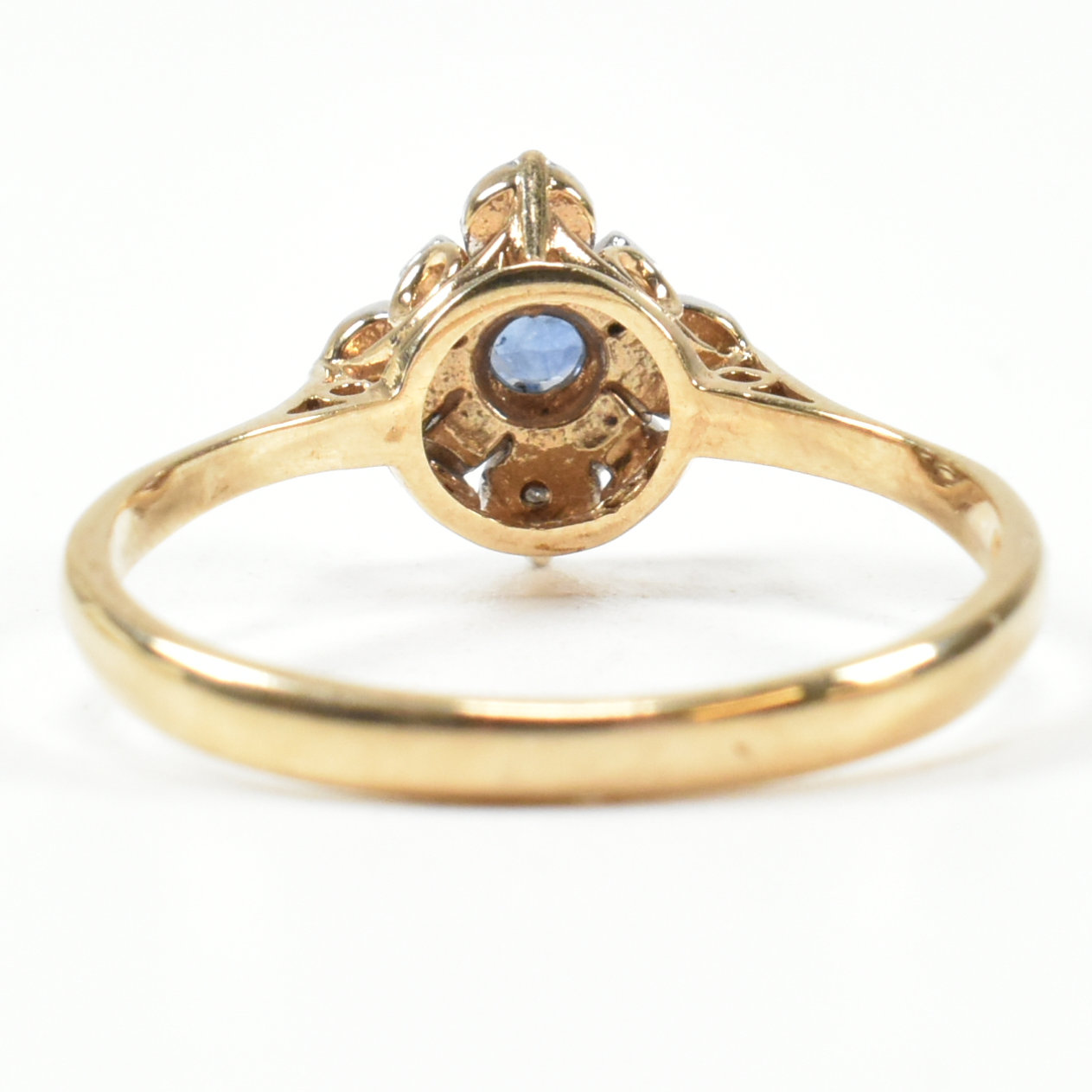 HALLMARKED 9CT GOLD SAPPHIRE & DIAMOND CLUSTER RING - Image 2 of 9