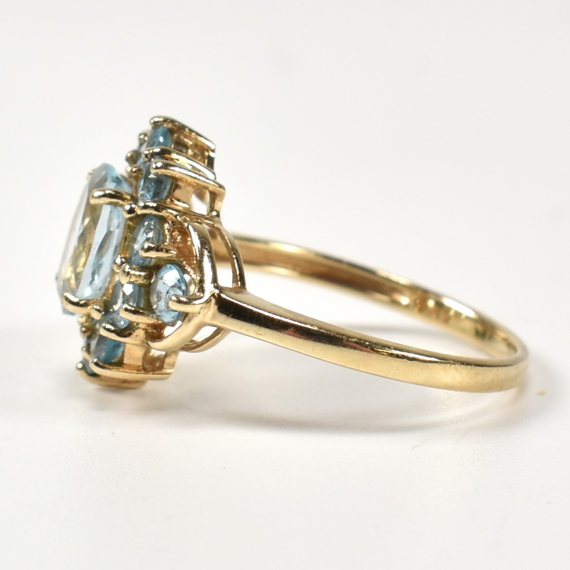 HALLMARKED 9CT GOLD & TOPAZ CLUSTER RING - Bild 6 aus 8