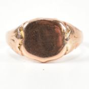 EARLY 20TH CENTURY HALLMARKED 9CT ROSE GOLD SHIELD SIGNET RING
