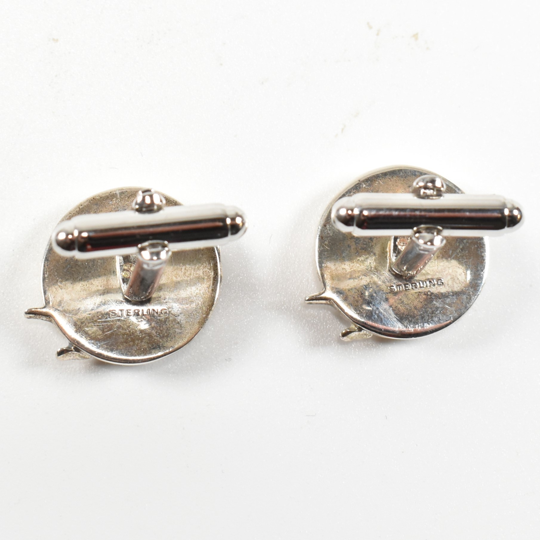 PAIR OF STERLING SILVER MAIDEN AND MOON CUFFLINKS - Image 3 of 4