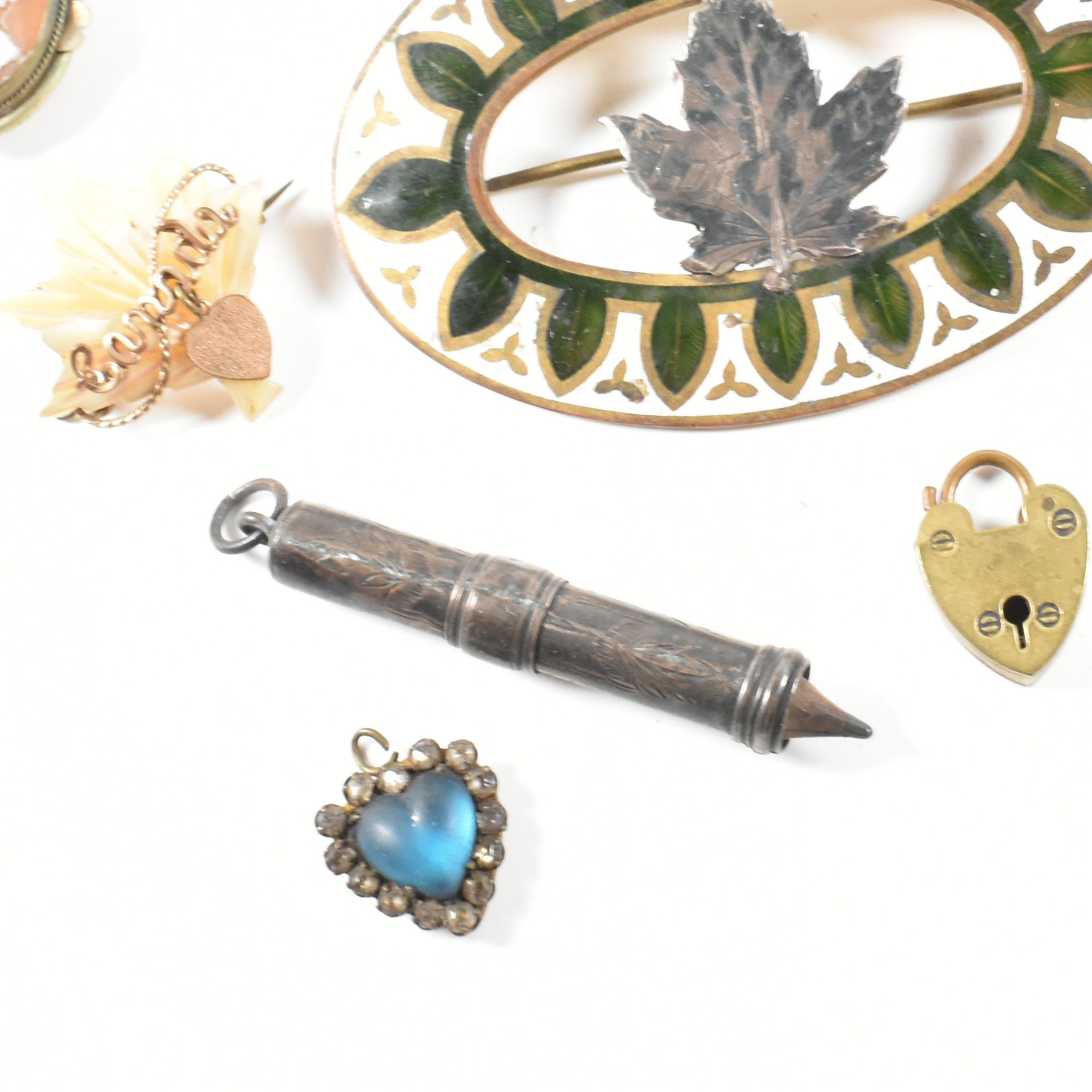 COLLECTION OF VICTORIAN HALLMARKED SILVER & GOLD TONE METAL JEWELLERY - Image 5 of 8