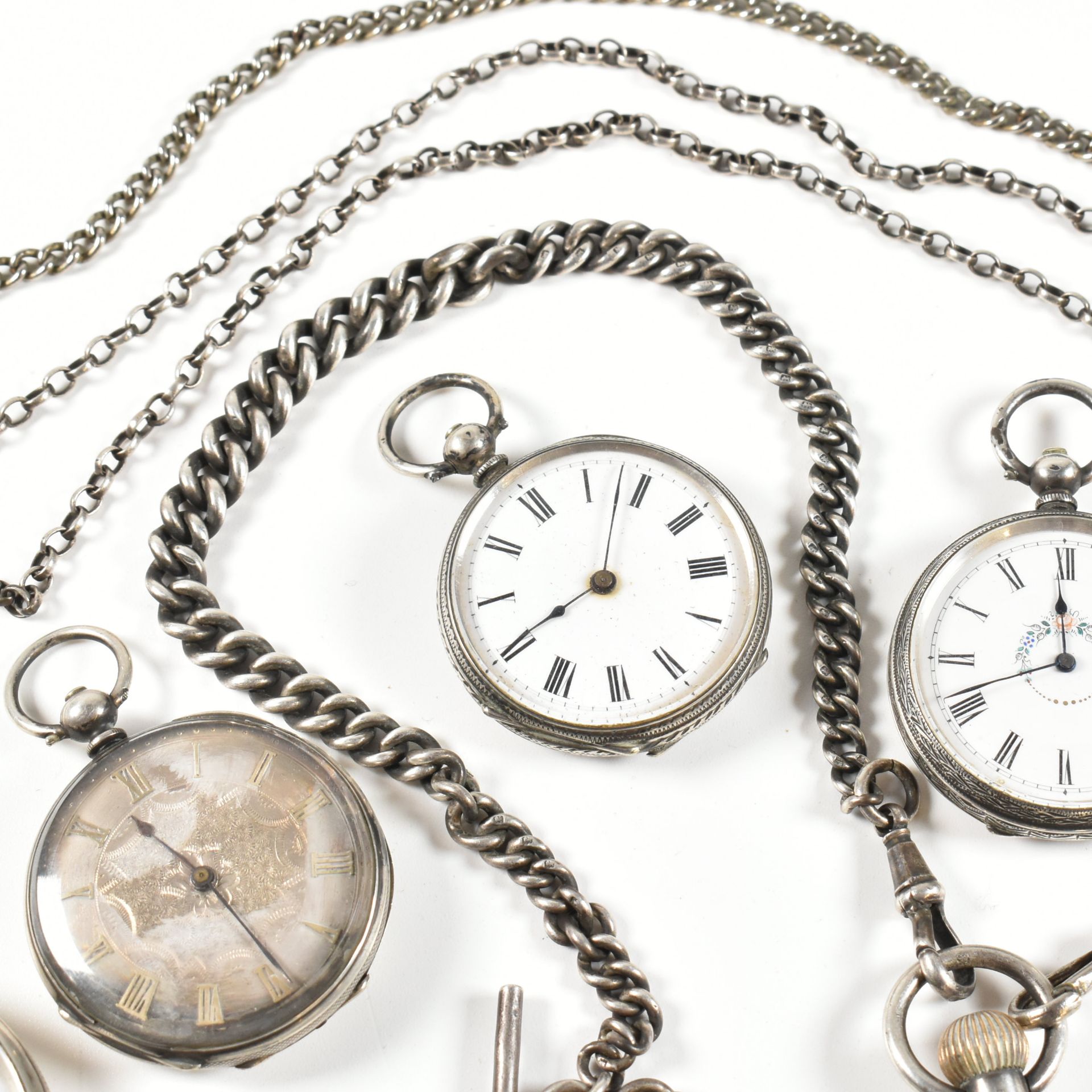 FIVE SILVER & WHITE METAL POCKET WATCHES - Bild 3 aus 6