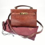 MULBERRY BROWN LEATHER KELLY BAG WITH CROSSBODY STRAP