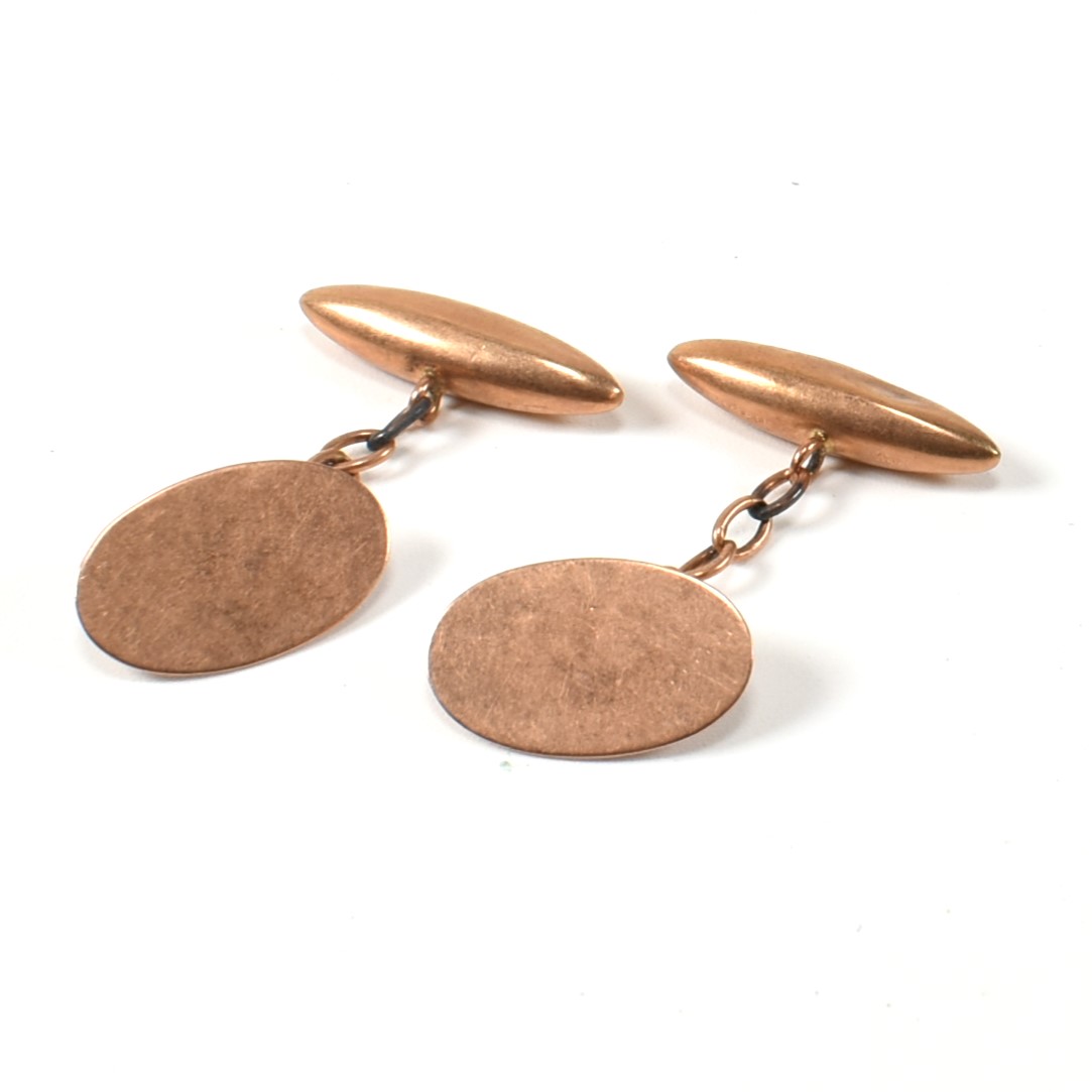 GEORGE V HALLMARKED 9CT GOLD CUFFLINKS