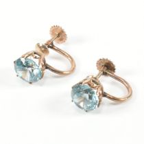 PAIR OF 9CT GOLD & ZIRCON EARRINGS