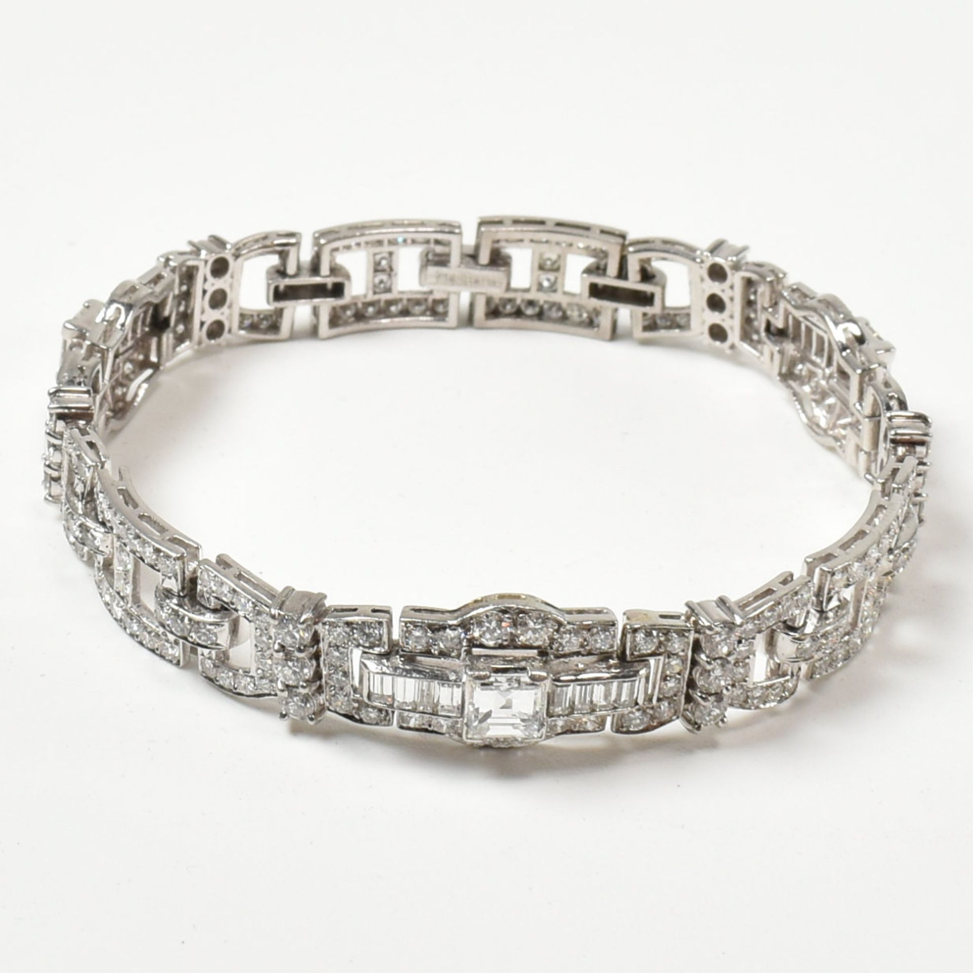 CASED ART DECO PLATINUM & DIAMOND BRACELET EST 8CTS