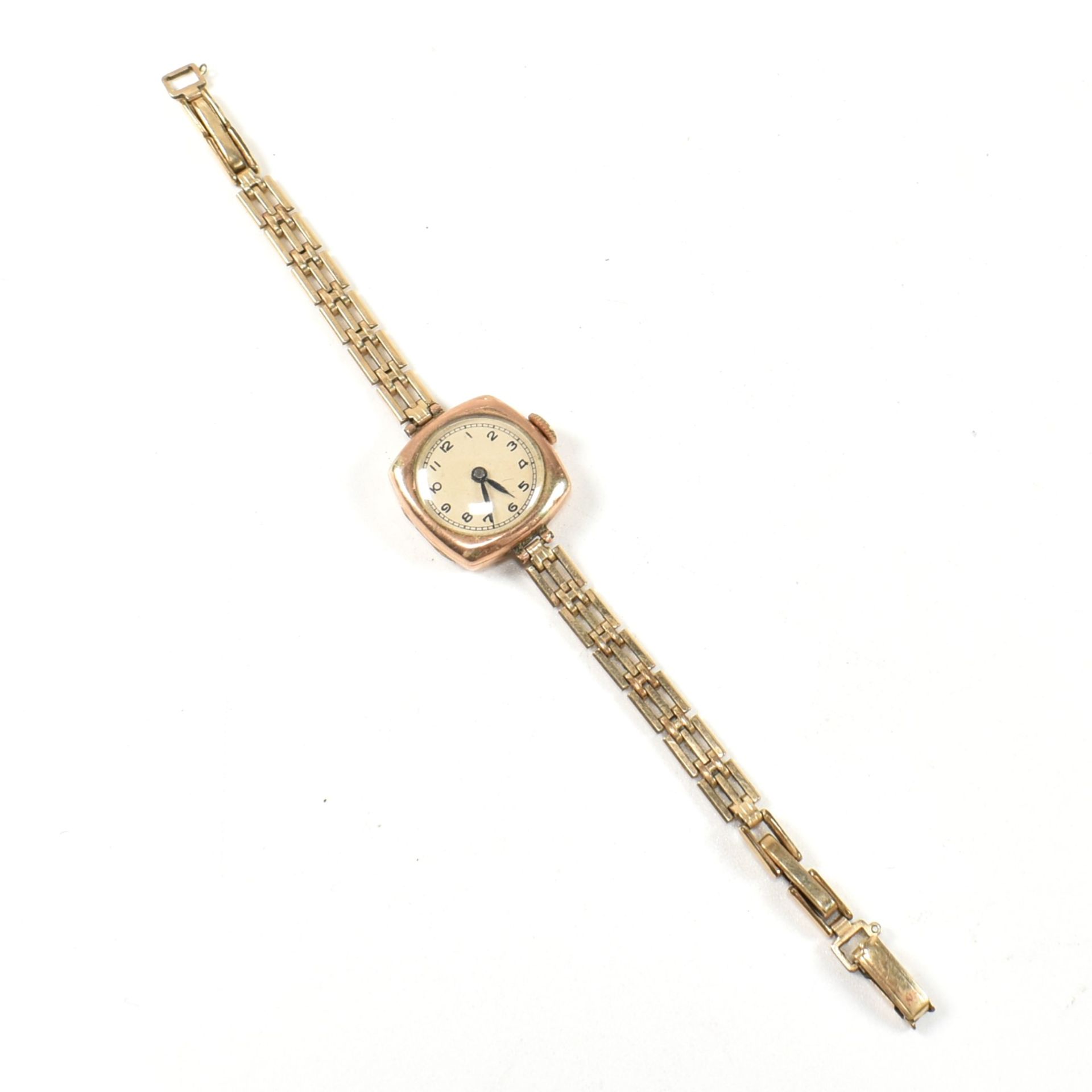 9CT GOLD DRESS WATCH WITH ROLLED GOLD STRAP - Image 2 of 5