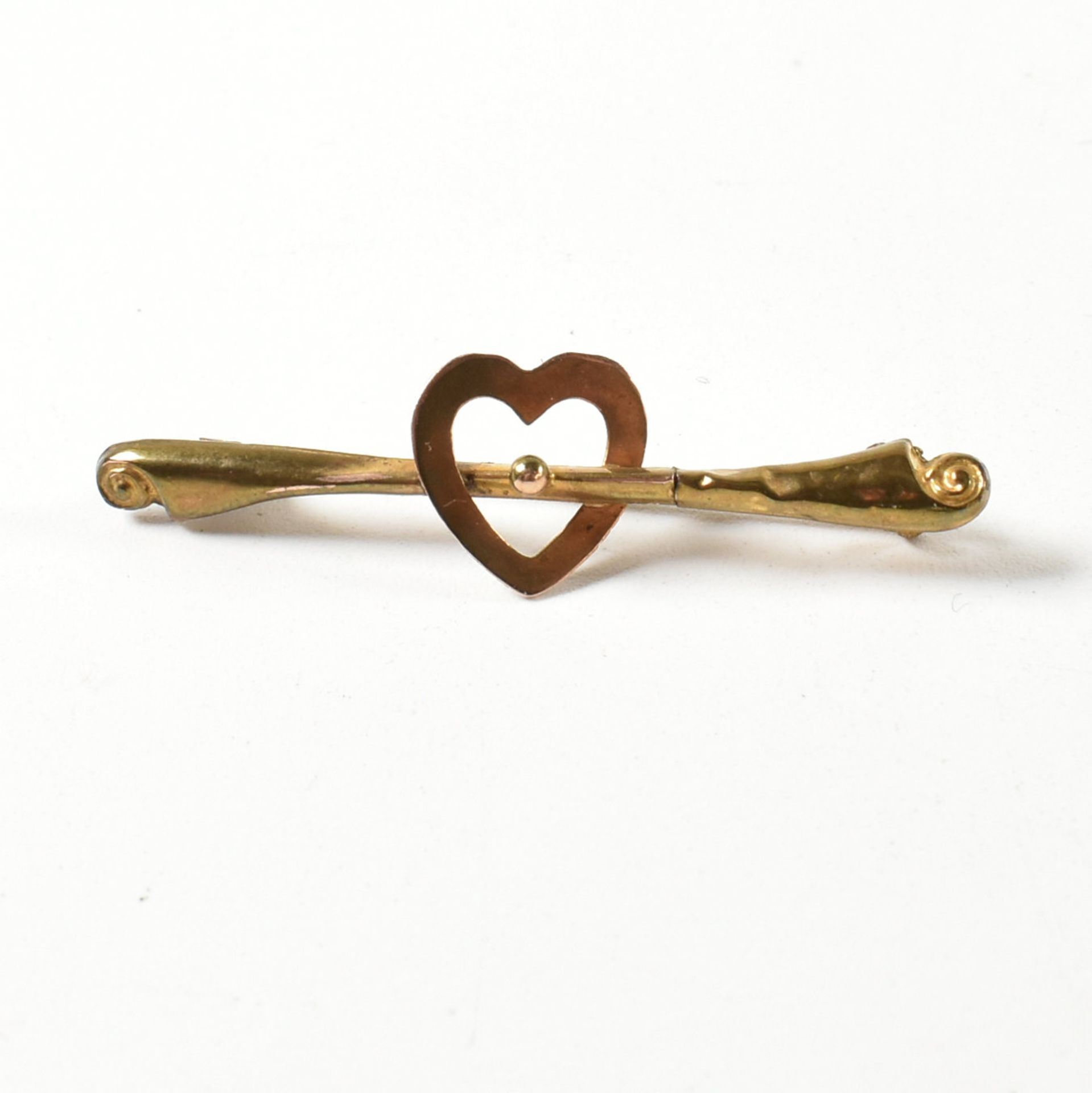 9CT GOLD HEART BROOCH PIN & HALLMARKED 9CT GOLD WATCH CASE - Image 2 of 8