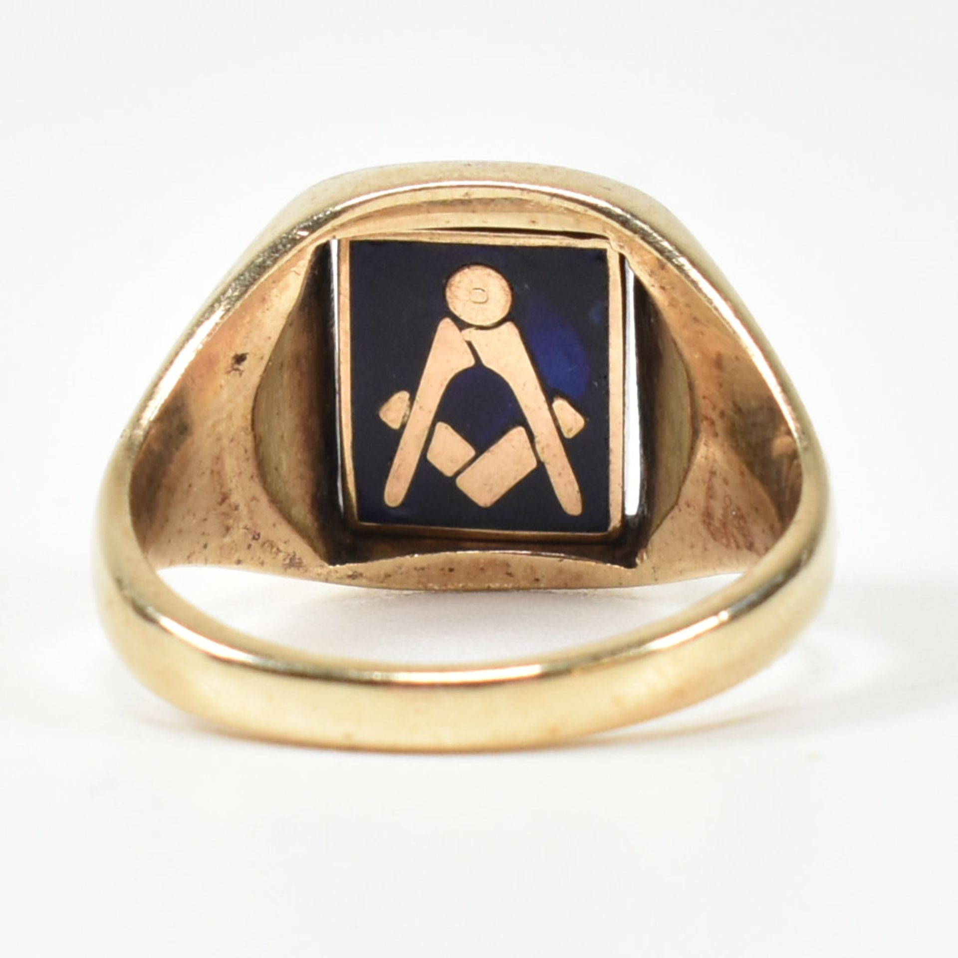 HALLMARKED 9CT GOLD MASONIC REVERSIBLE SWIVEL SIGNET RING - Bild 6 aus 10