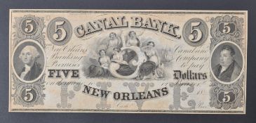 TWO CANAL BANK 1840S AMERICAN UNCIRCULATED BANK NOTES