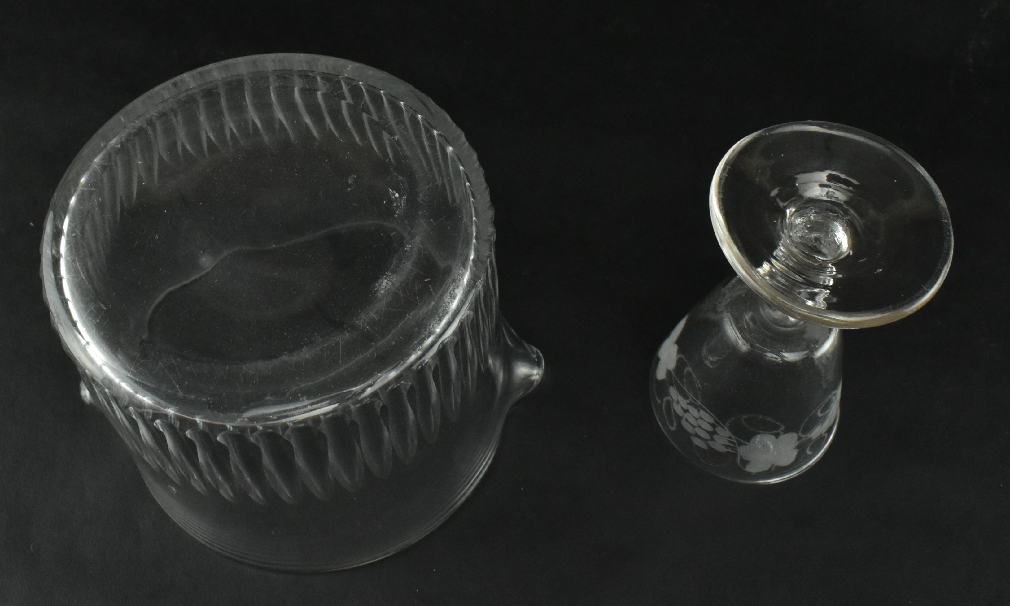 SEVEN 19TH CENTURY HAND MADE GLASSWARE ITEMS - Image 4 of 15
