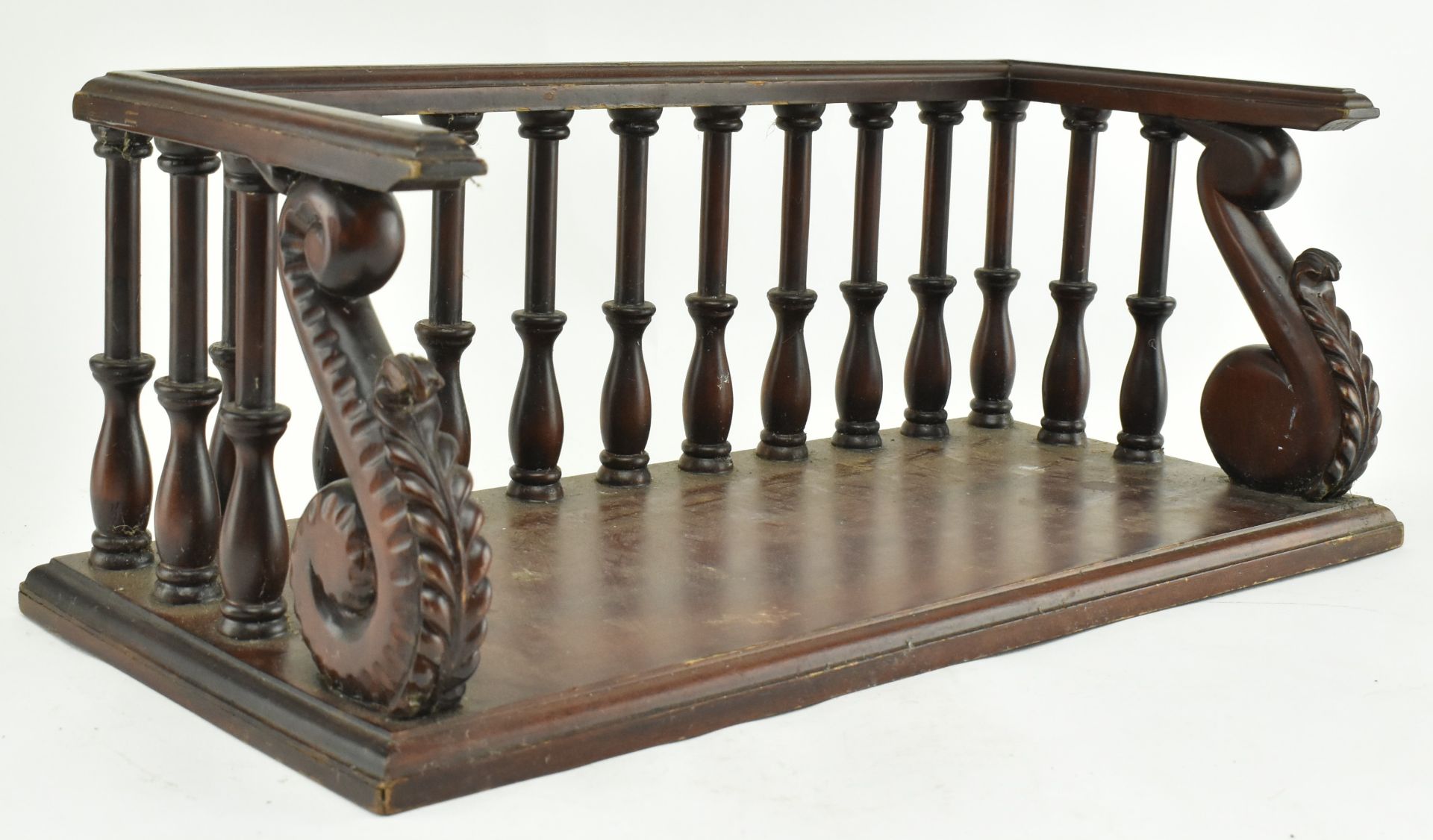 19TH CENTURY STYLE MAHOGANY BOOK TROUGH & VICTORIAN BOOKS