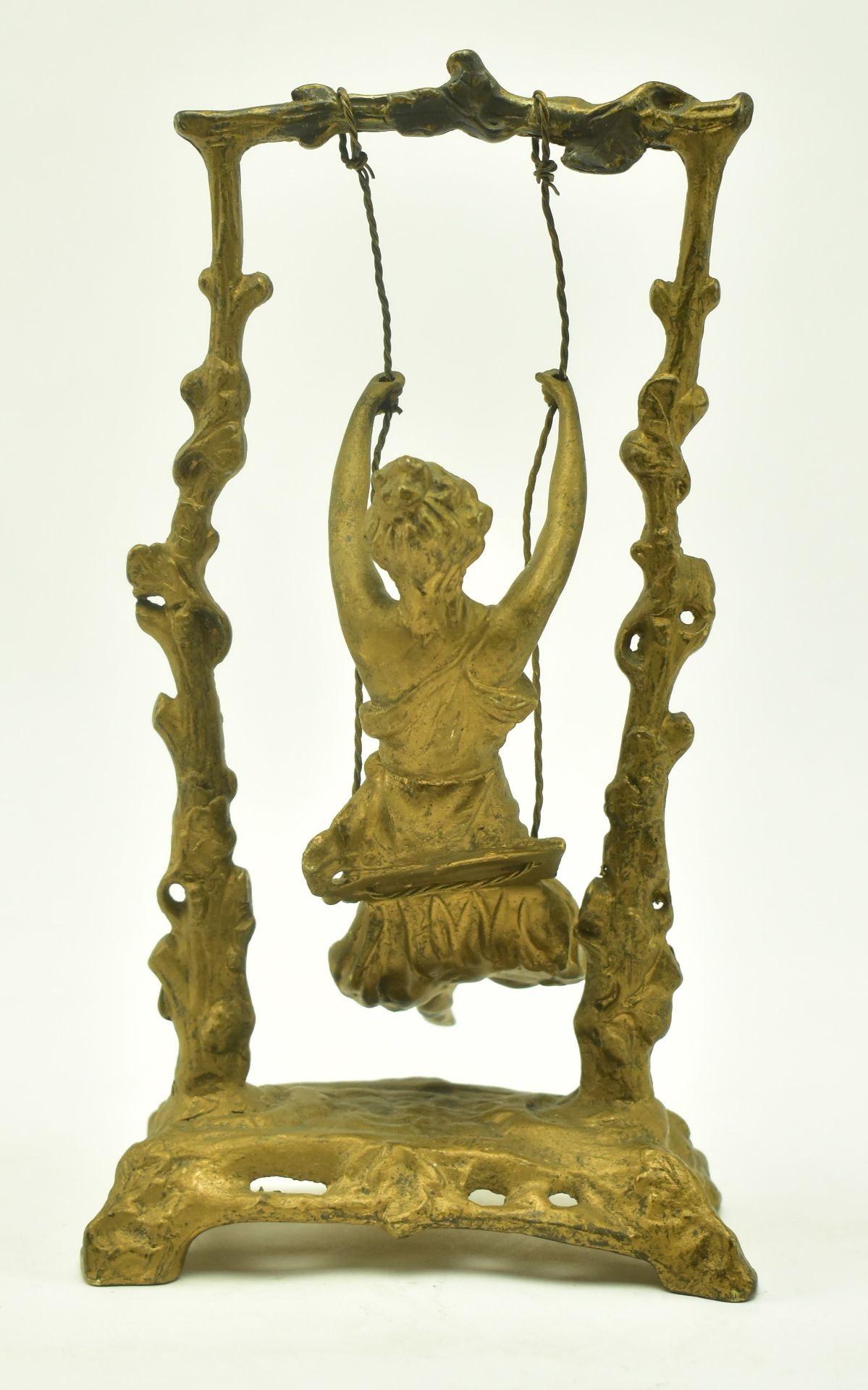 AFTER AUGUSTE MOREAU - ART DECO STYLE BRONZE GIRL ON SWING - Image 3 of 6