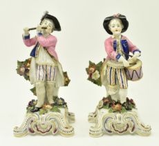 PAIR OF WILLIAM COCKWORTHY PLYMOUTH FIGURES OF MUSICIANS