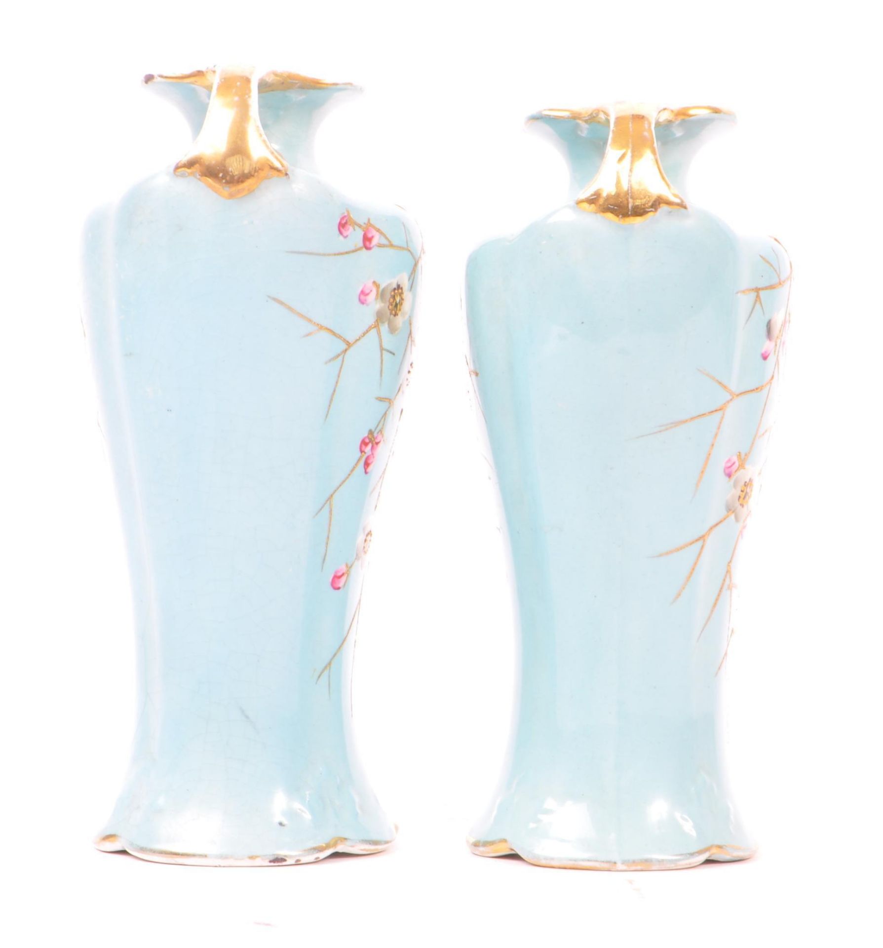 PAIR OF VICTORIAN AESTHETIC BLUE AND GILT VASES - Image 4 of 9