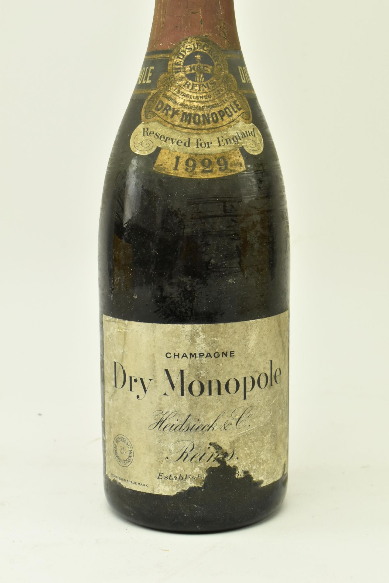 HEIDSIECK & CO REIMS - 1929 DRY MONOPOLE CHAMPAGNE BOTTLE - Image 4 of 6