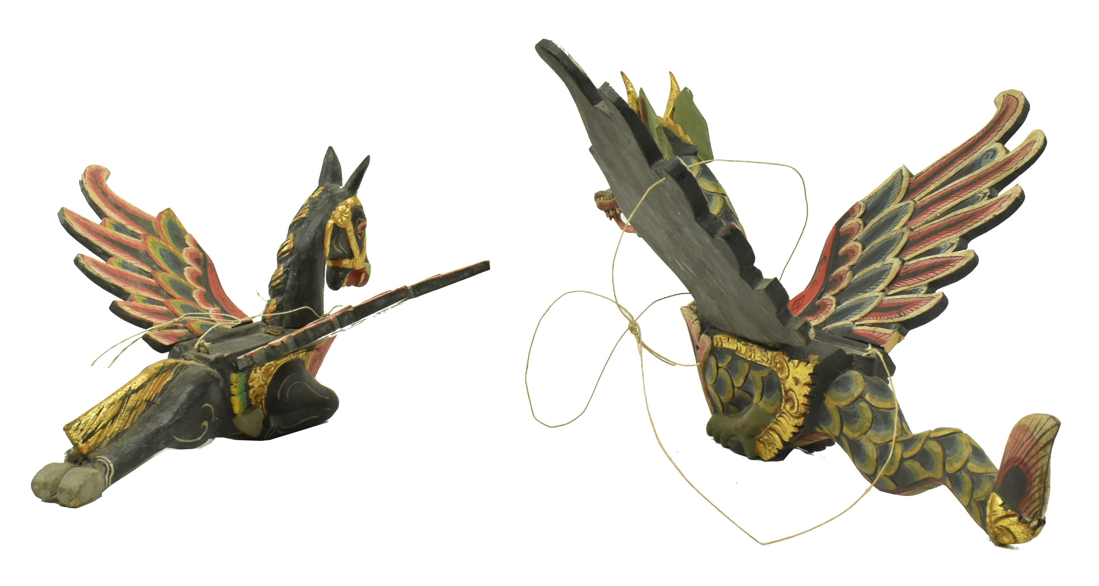 TWO INDIAN STYLE HANGING MID CENTURY ANIMAL MOBILES - Image 2 of 6