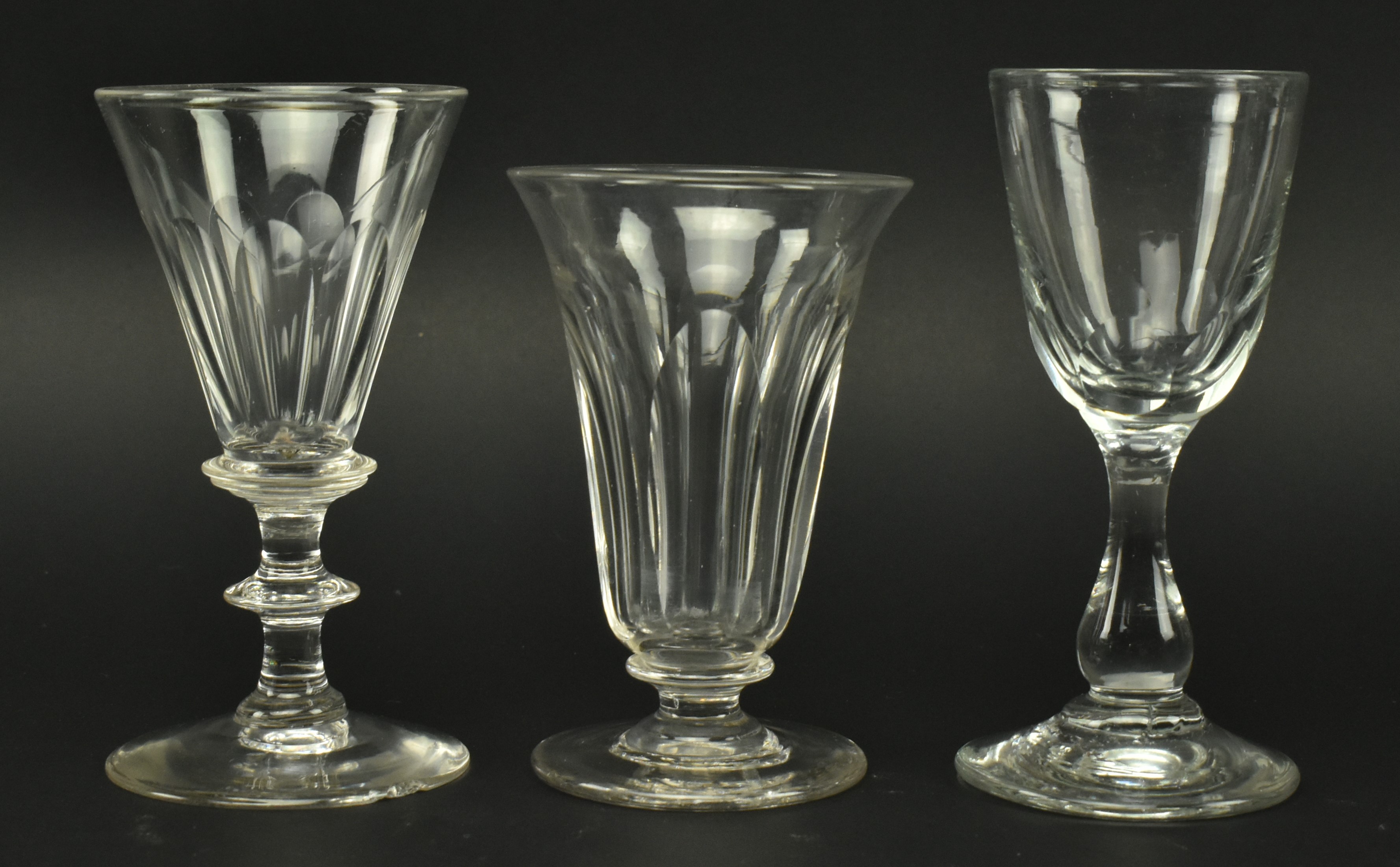 NINE LATE GEORGE III & LATER HAND BLOWN DRINKING GLASSES - Image 5 of 10