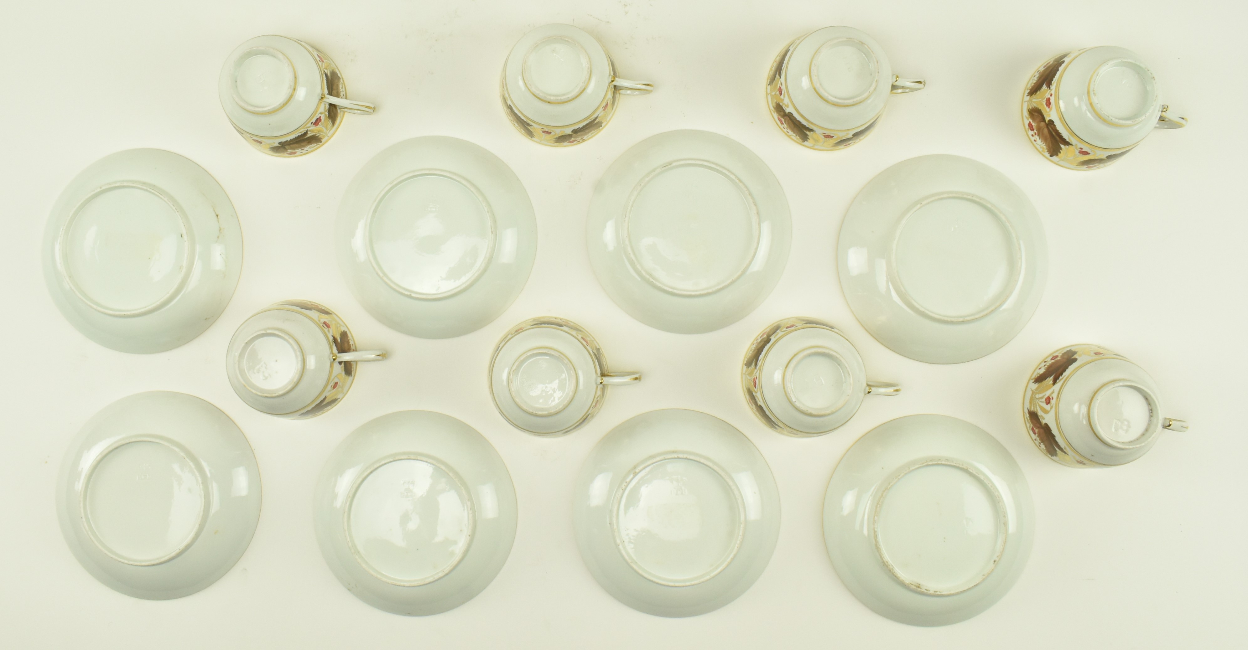 BARR FLIGHT & BARR BROWN GRAPE VINE PATTERN TEA SERVICE - Image 10 of 13