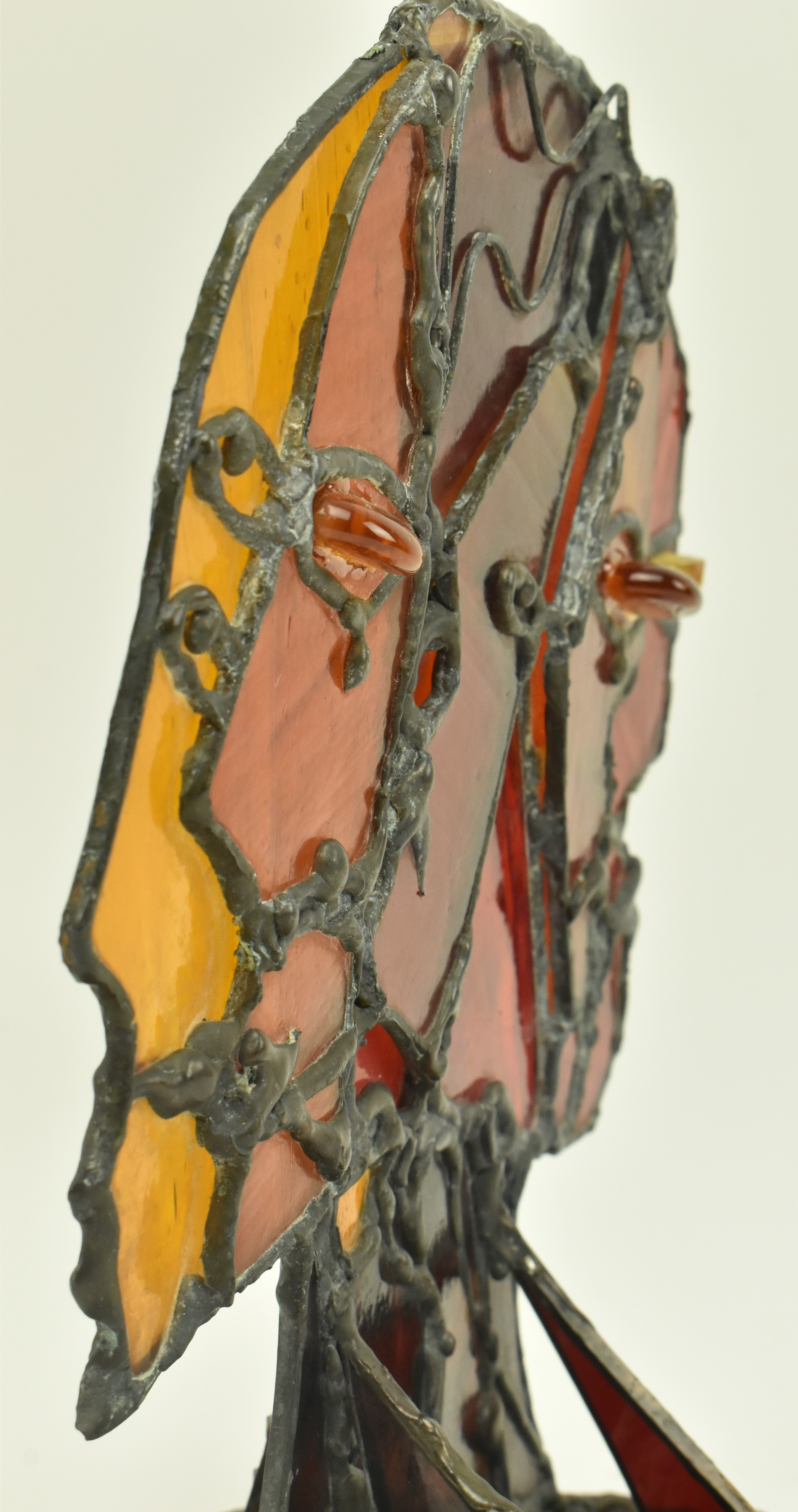 JOHN LEATHWOOD - STAINED LEADED GLASS CENTREPIECE DECORATION - Image 4 of 7