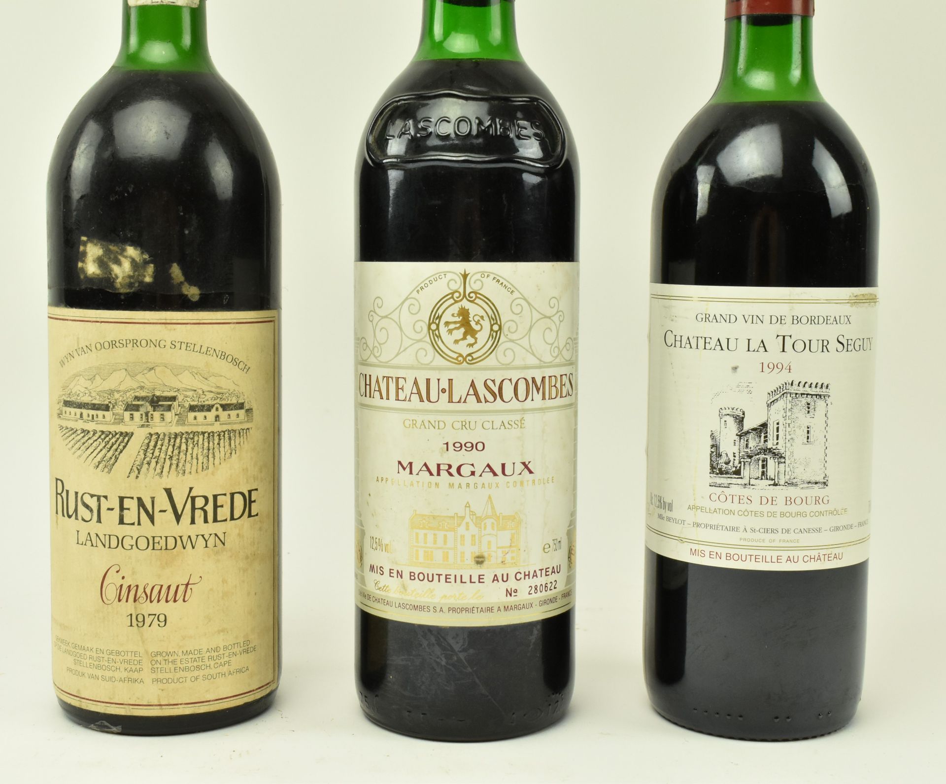 THREE VINTAGE FRENCH RED WINE BOTTLES - Image 4 of 9