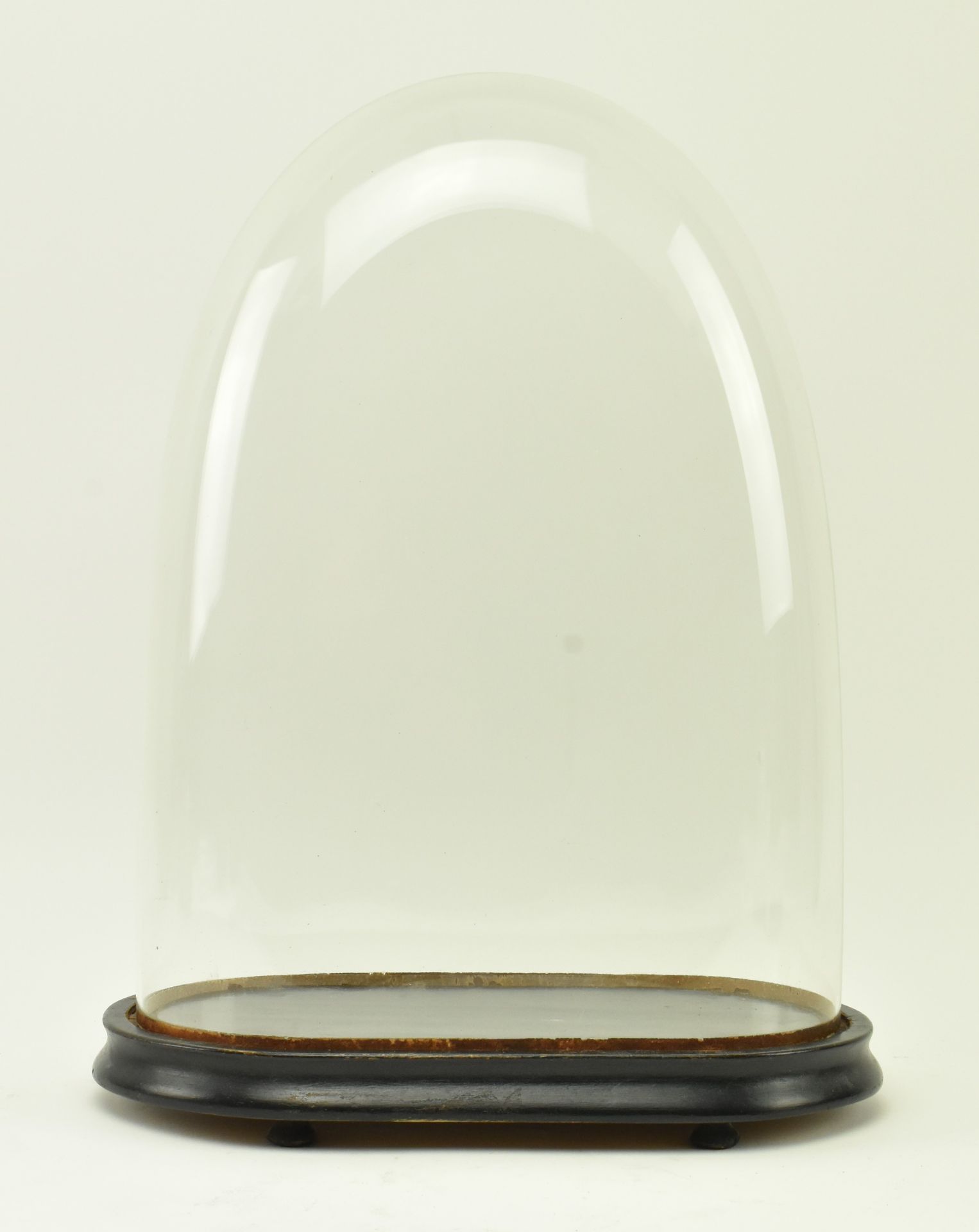 VICTORIAN GLASS DISPLAY DOME AND MAHOGANY STAND