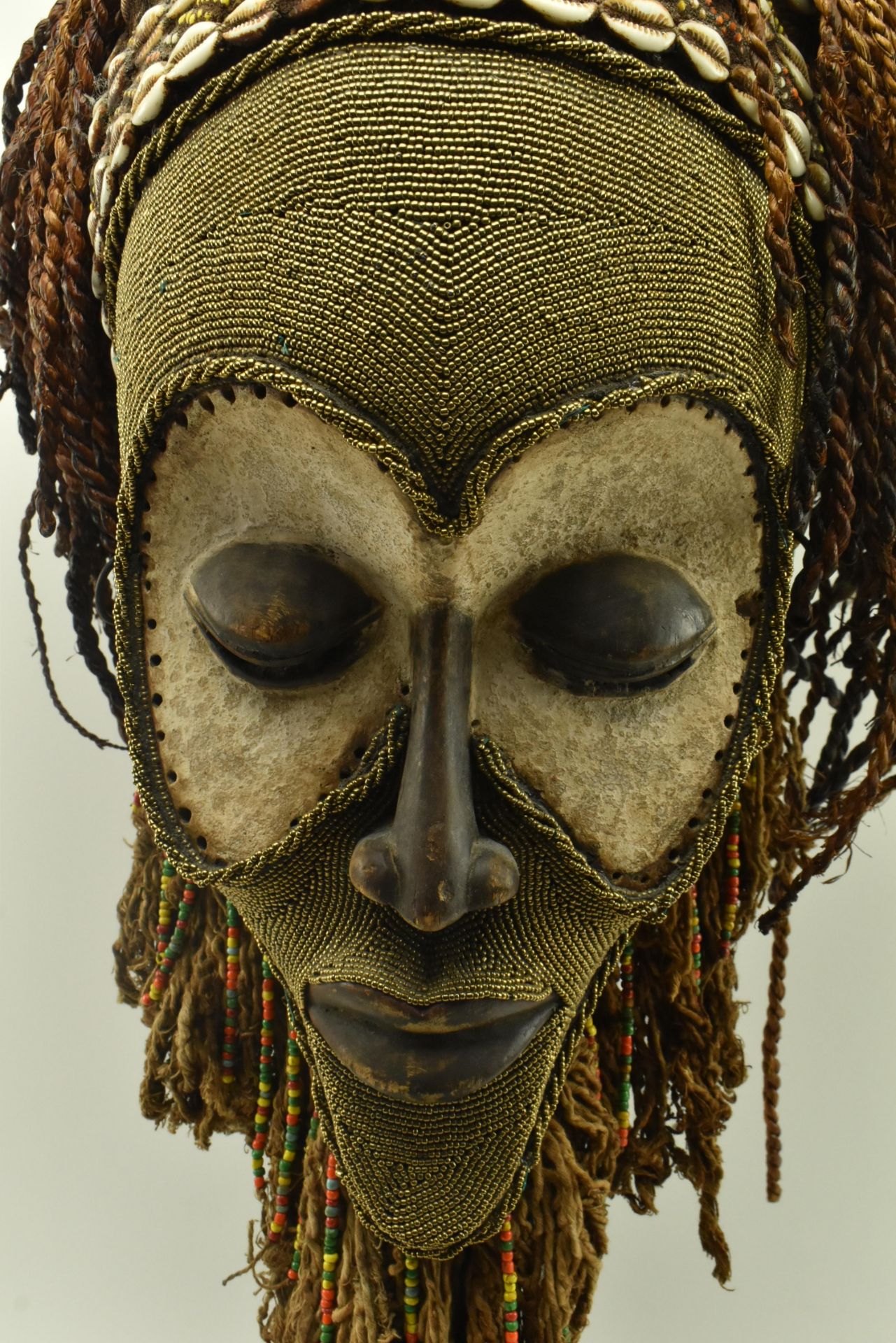 CONGOLESE CHOKWE MWANA FACE MASK ON STAND - Image 4 of 8