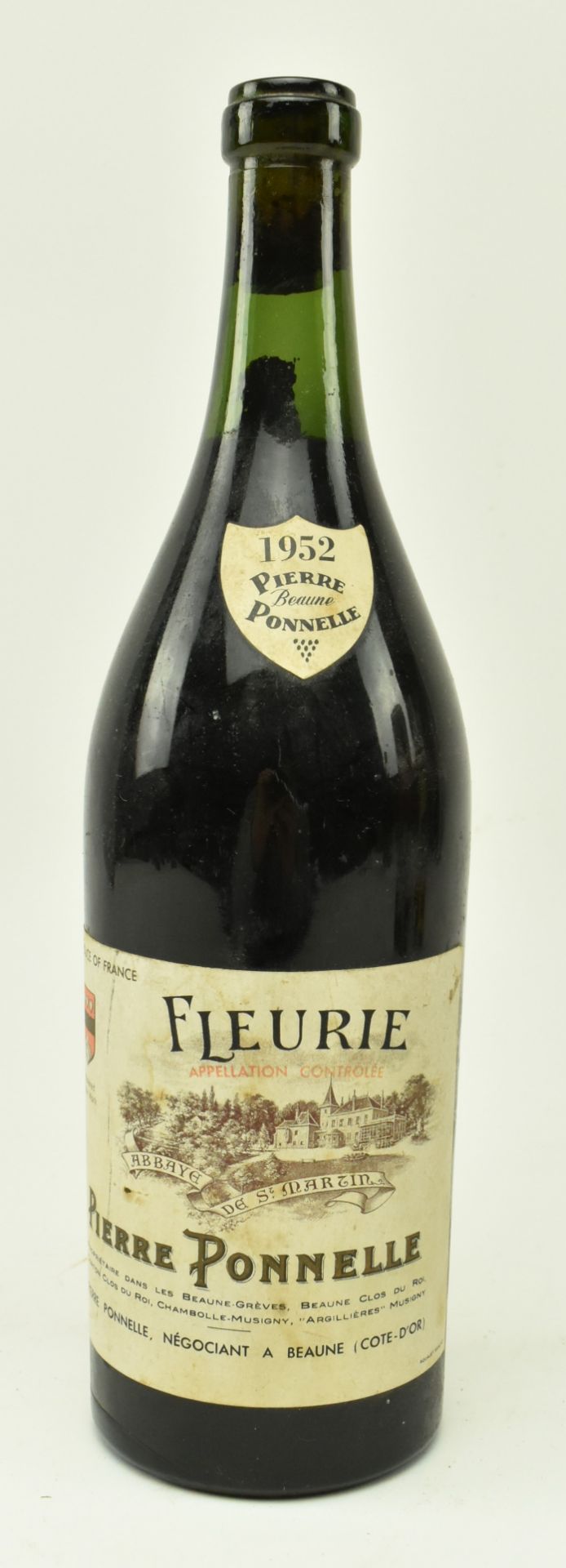 1952 PIERRE PONNELLE FLEURIE RED WINE BOTTLE