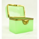 FRENCH MID 19TH CENTURY OPALINE GREEN URANIUM GLASS BOX