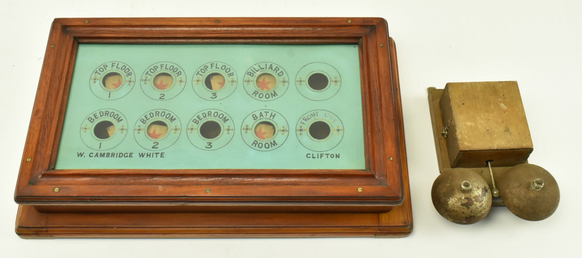 W. CAMBRIDGE WHITE OF CLIFTON - EDWARDIAN BELL INDICATOR BOARD