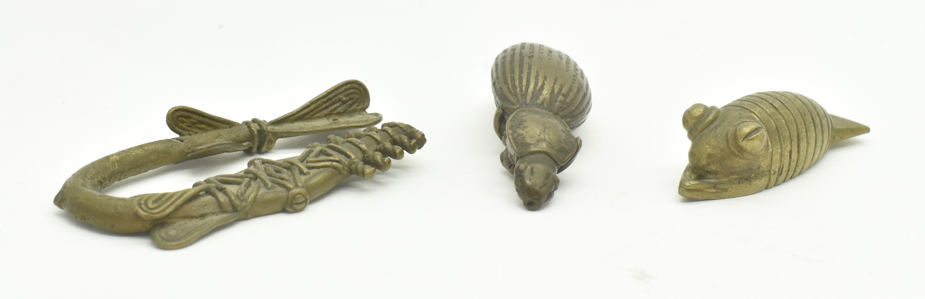 COLLECTION OF FIVE AFRICAN GHANA ASHANTI AKAN GOLD WEIGHTS - Image 3 of 8