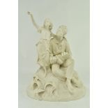 AFTER WORCESTER - PARIAN PORCELAIN FIGURE OF UNCLE TOM & EVA