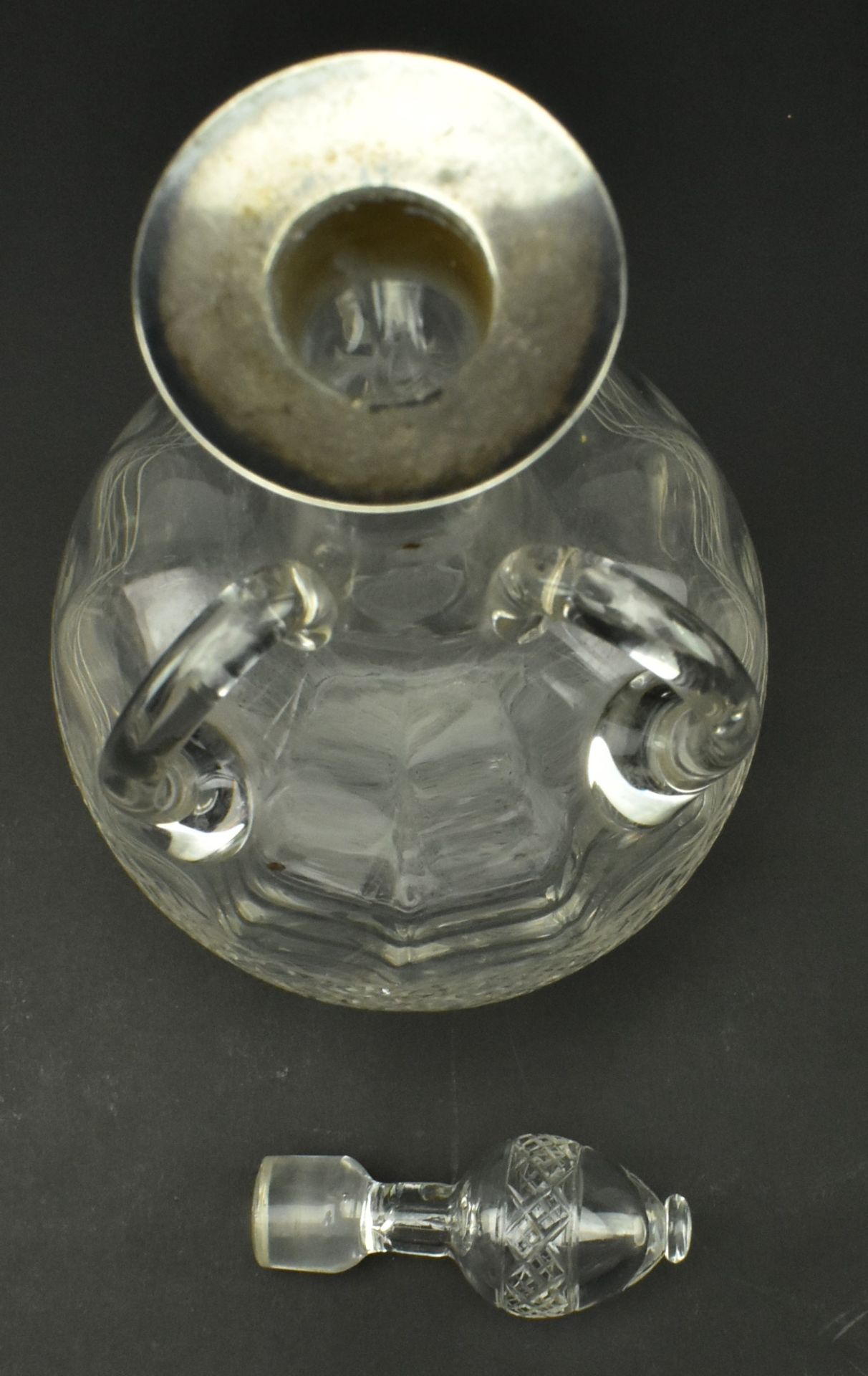 TWO LATE VICTORIAN GLASS DECANTERS, ONE WITH ROYAL CROWN - Image 7 of 8