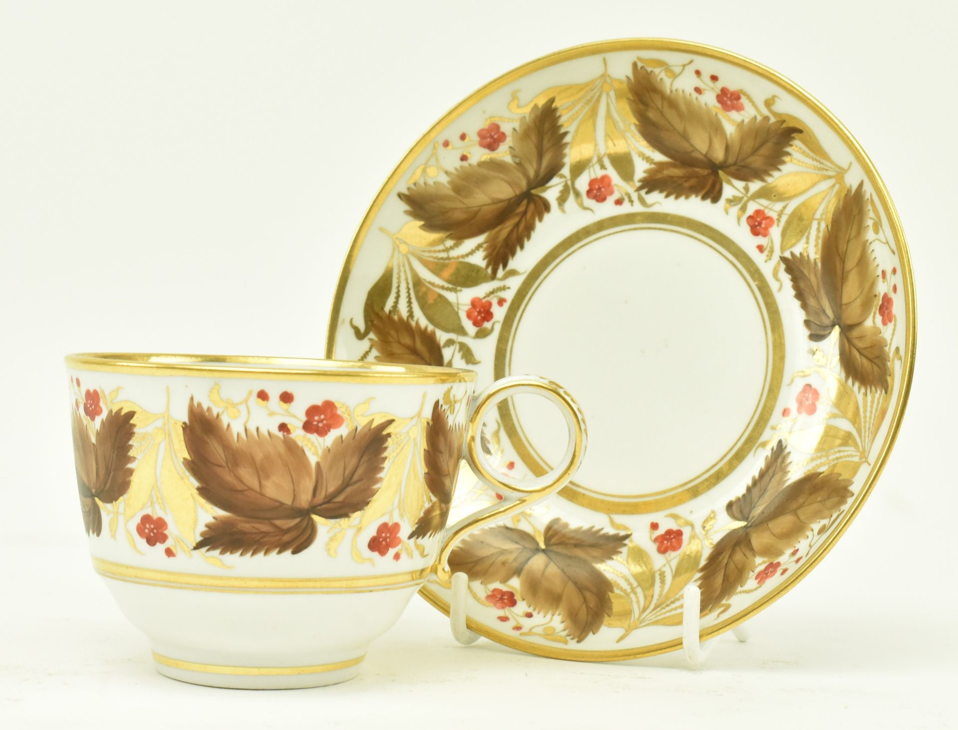 BARR FLIGHT & BARR BROWN GRAPE VINE PATTERN TEA SERVICE - Image 11 of 13